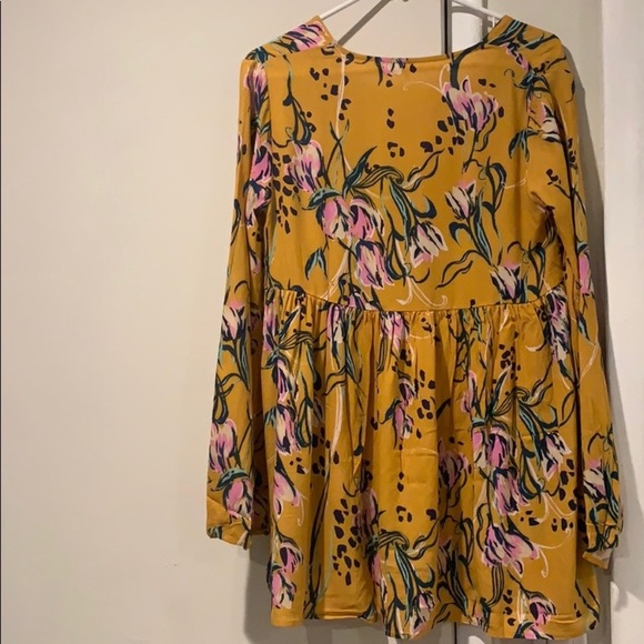 🆕 Free People yellow floral print tunic - Picture 3 of 5